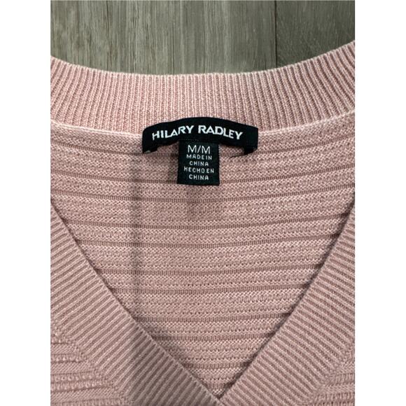 Hilary Radley Pink V Neck Sweater Women's Size Medium - Picture 2 of 6